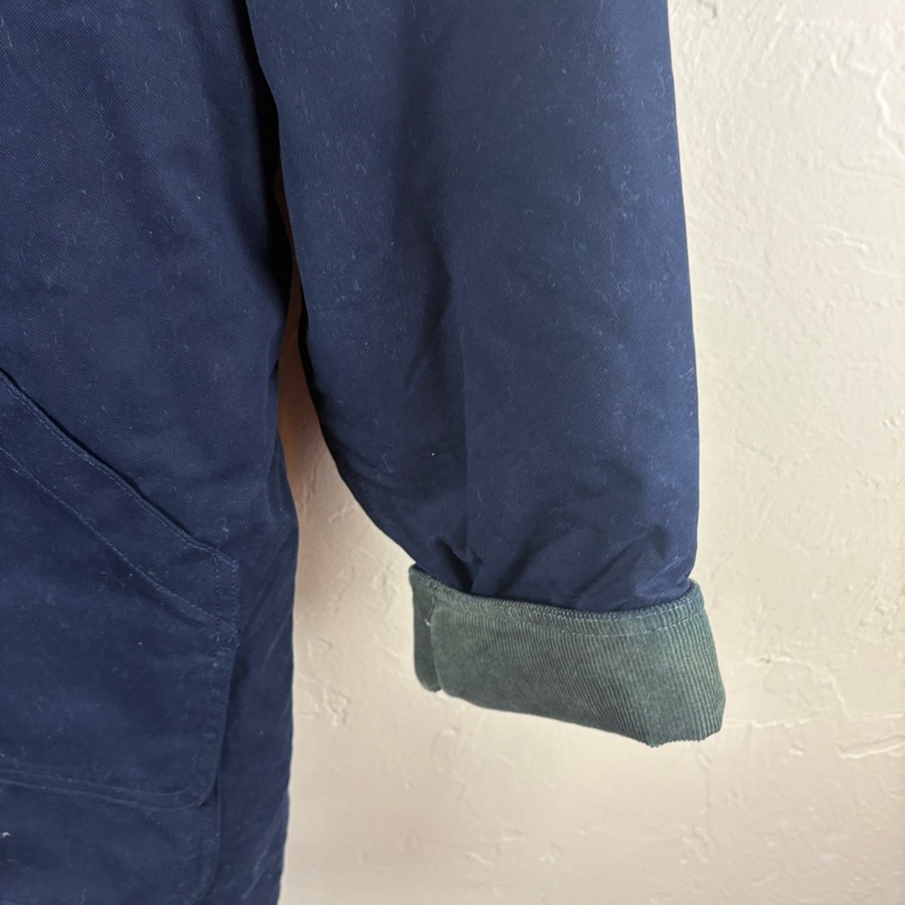 Lands End Women's Navy Blue Chore Barn Coat Corduroy Size 1X 16W 18W Thermolite - Picture 4 of 13